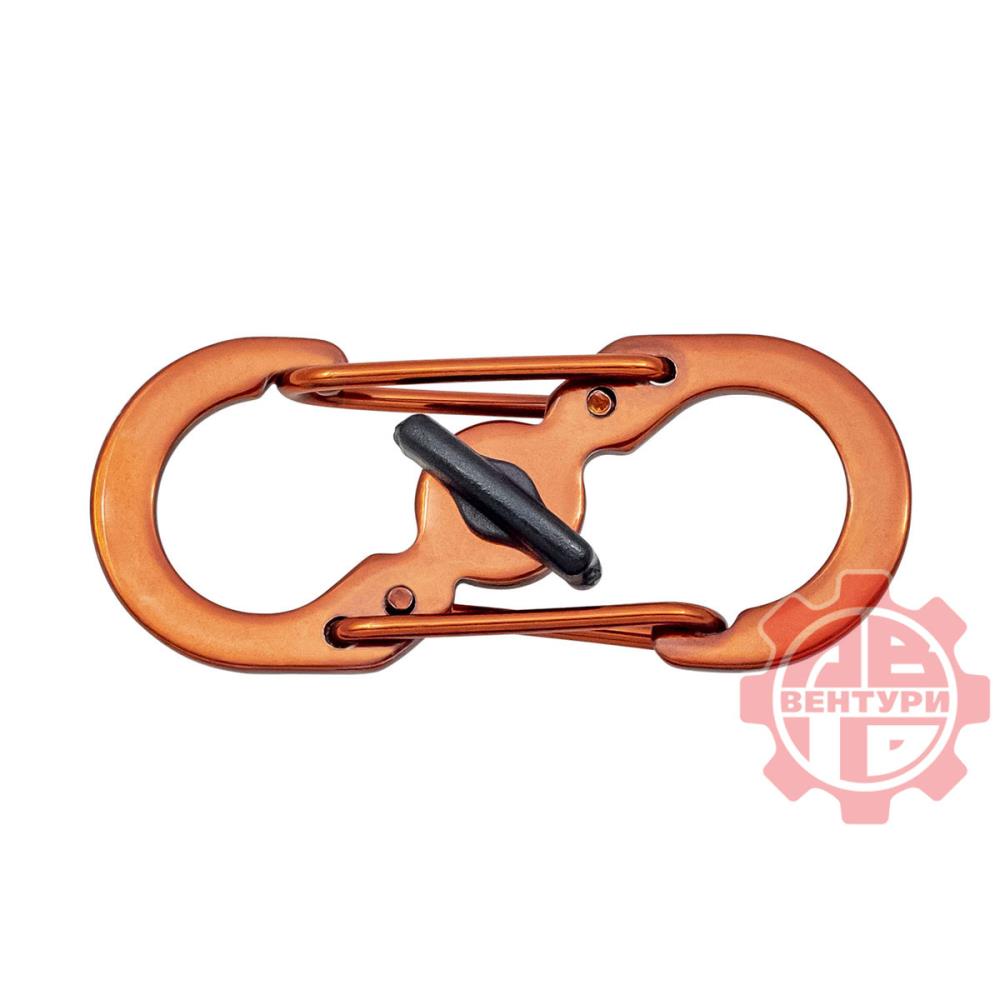 Карабин s-образный с блокировкой 36мм (red)